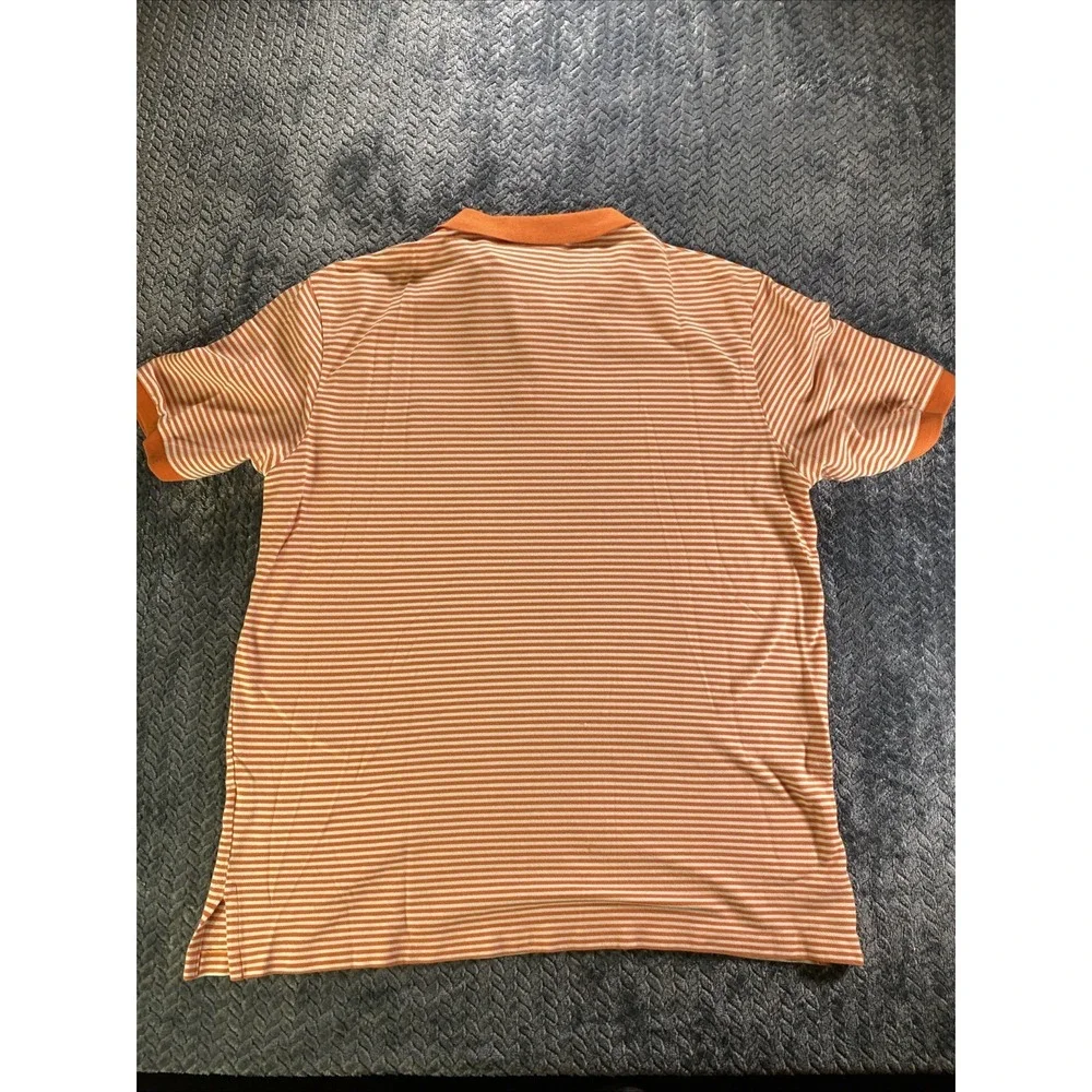 Ralph Lauren Polo Shirt Mens XL‎ Orange White Striped Rugby 90s Retro
